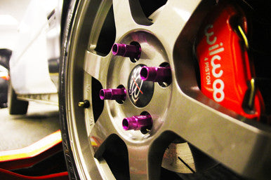 20 x Exoracing Wheel Nuts Forged Steel in purple fitted to rota alloys